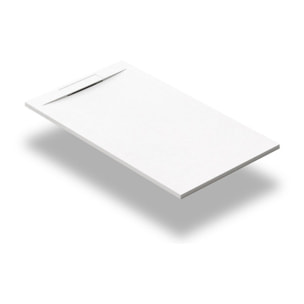Fusion Receveur de douche 120x80cm en marbre coulé, Blanc (SATFU12080BL-S)