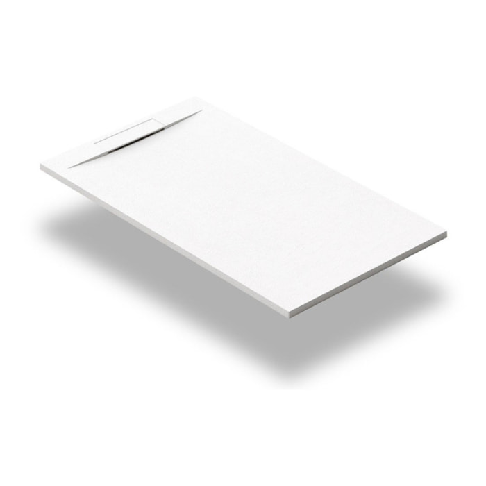 Fusion Receveur de douche 120x80cm en marbre coulé, Blanc (SATFU12080BL-S)