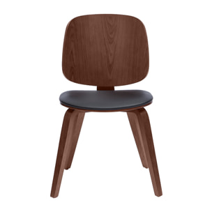 Chaises vintage en bois foncé et noir (lot de 2) BECK