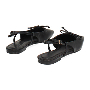 Ballerine slingback donna nere con punta quadra