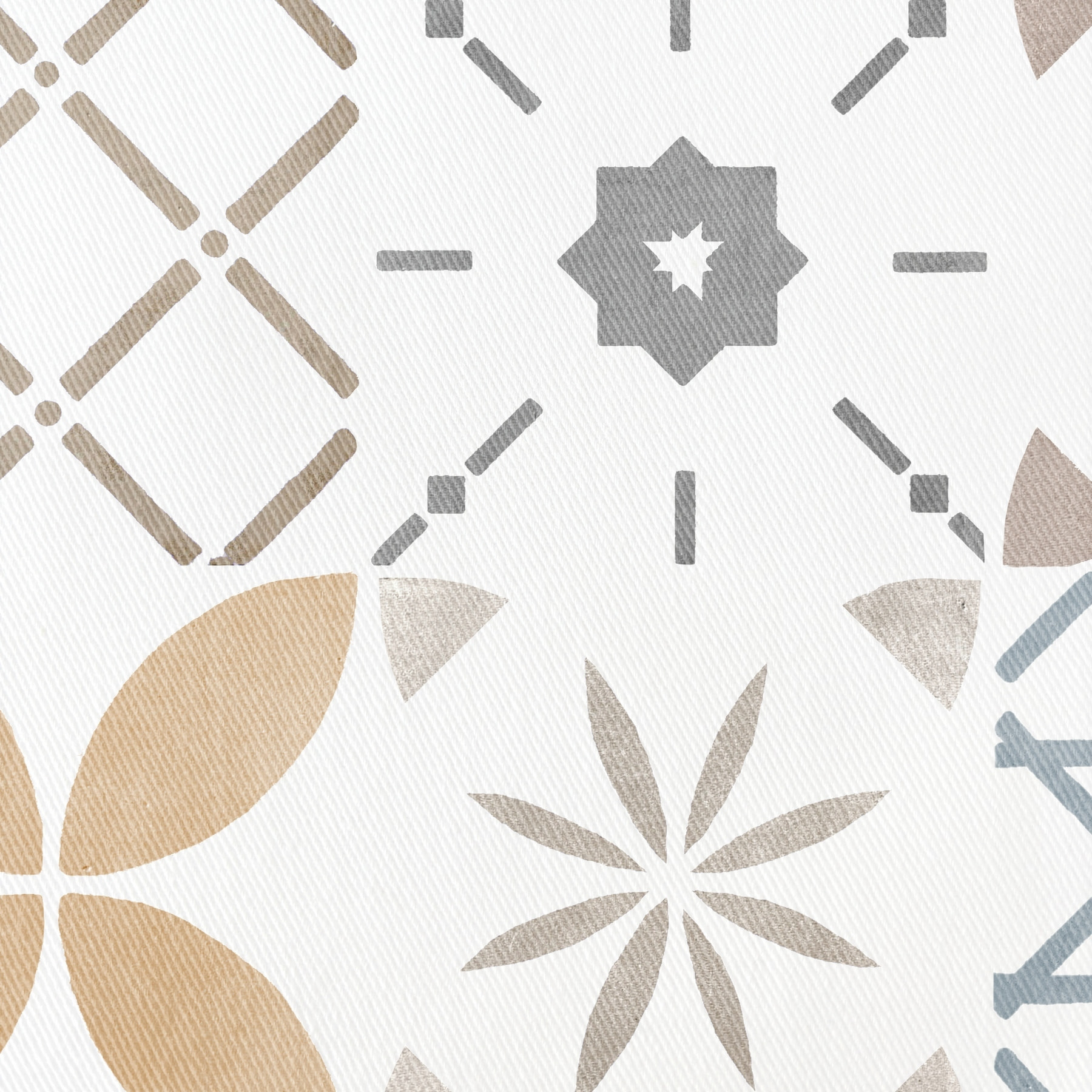 Mantel estampado antimanchas TILE OCRE-BLUE