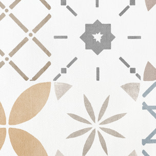 Mantel estampado antimanchas TILE OCRE-BLUE