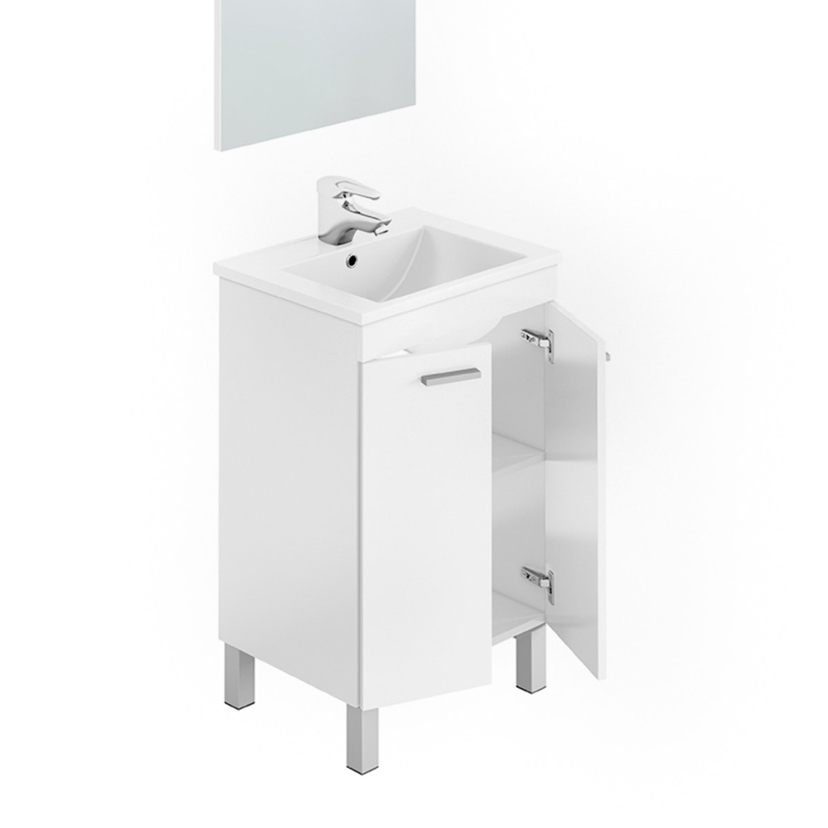 Mueble Baño 2p Con Lavabo + Espejo Koncept