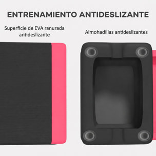 Step de Aeróbic, Step para Fitness Antideslizante, Altura Regulable 3 Niveles de 10,5/15,5/20,5 cm, Carga 250 kg, para Ejercicio en Casa, Gimnasio, 77x36x20,5 cm, Rosa y Negro