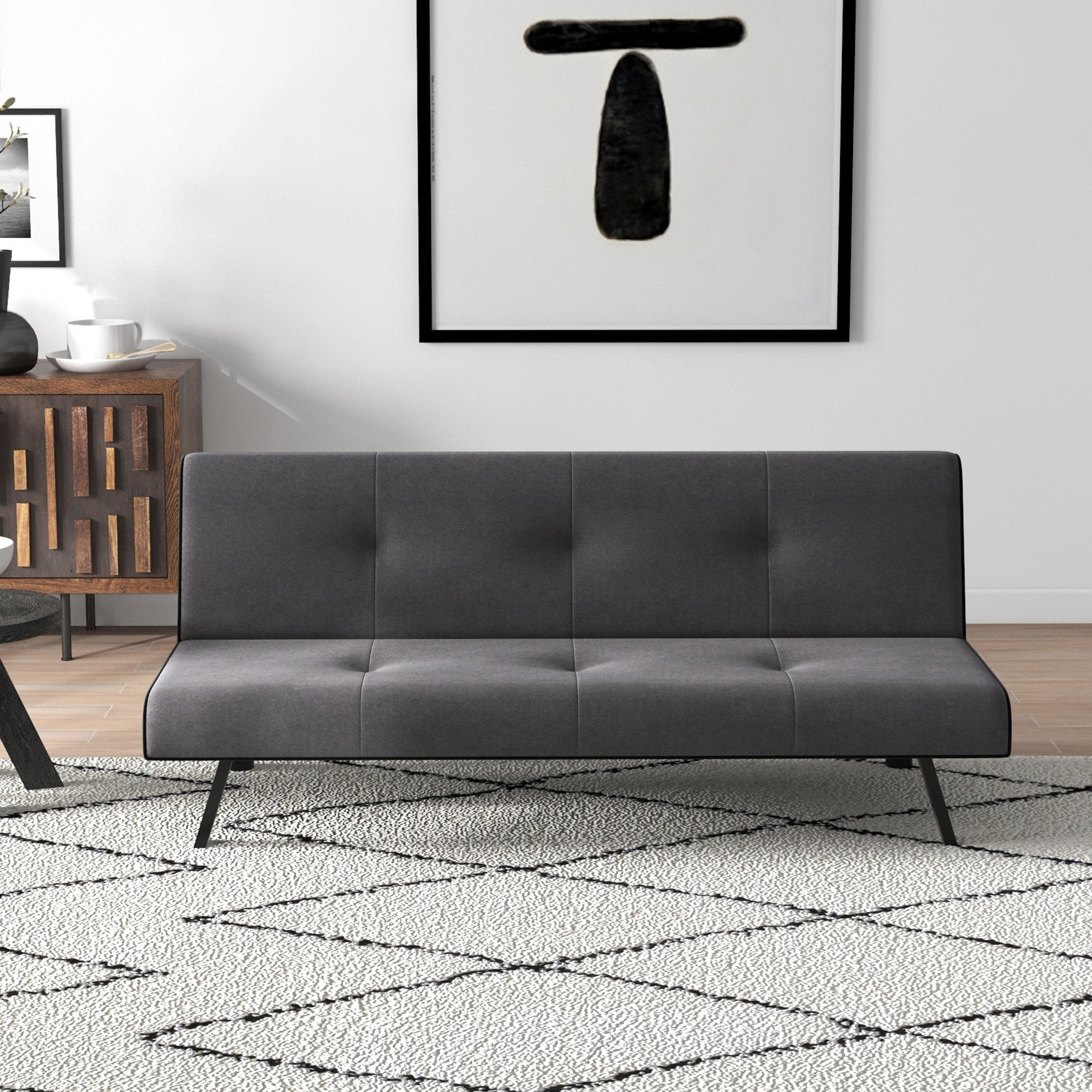 Sofá Cama de 3 Plazas con Patas Elevadas 170x76x72,5 cm Gris