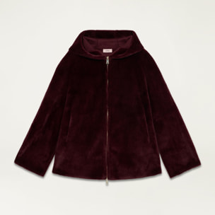 Oltre - Teddy jacket with hood - Burgundy