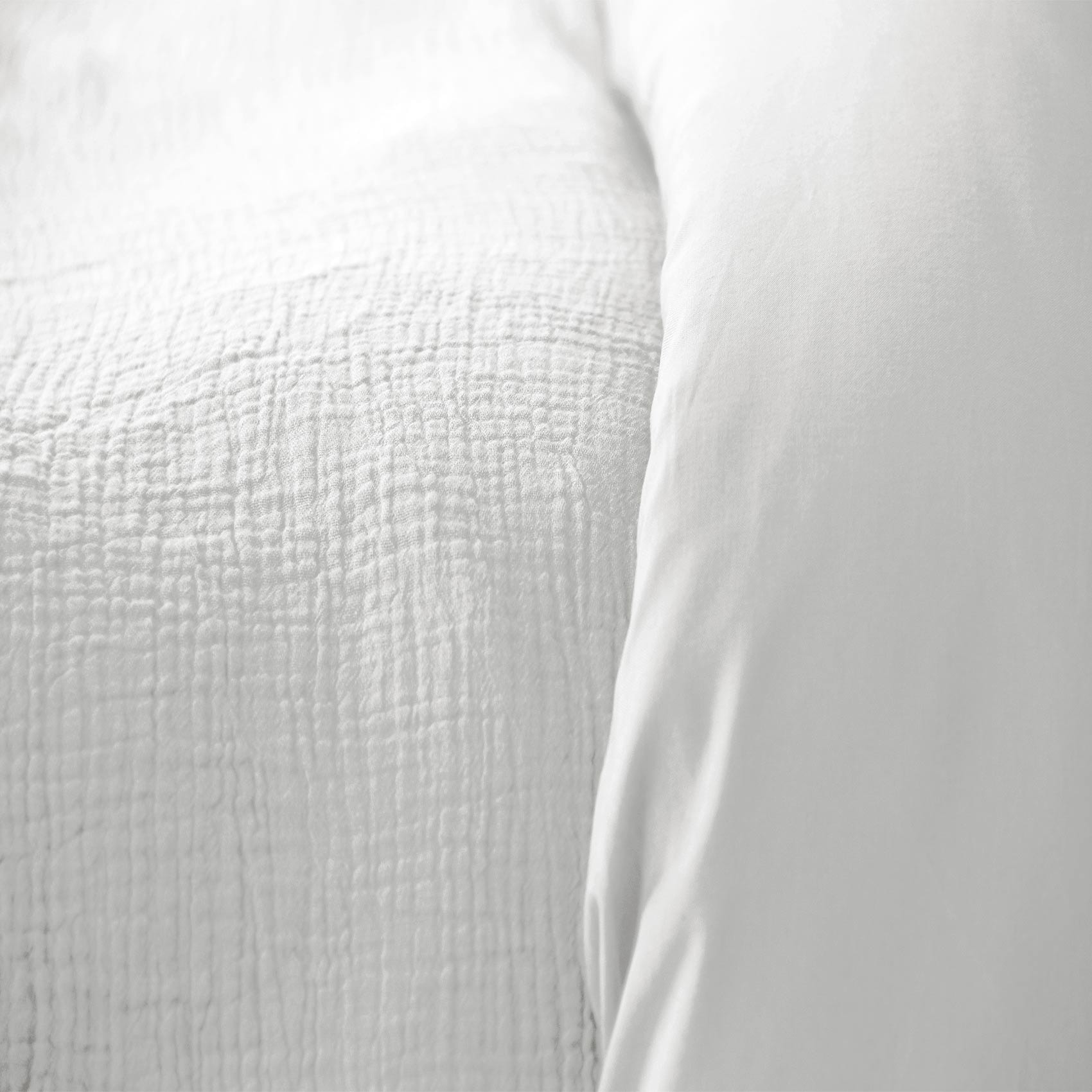 Parure de lit en double gaze de coton - Blanc