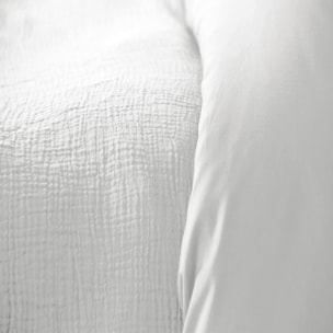 Parure de lit en double gaze de coton - Blanc