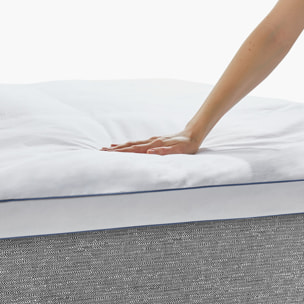 Topper de Plumón 100% Natural de 5cm de grosor | Confort Hotel de Lujo | Funda 100% Algodón