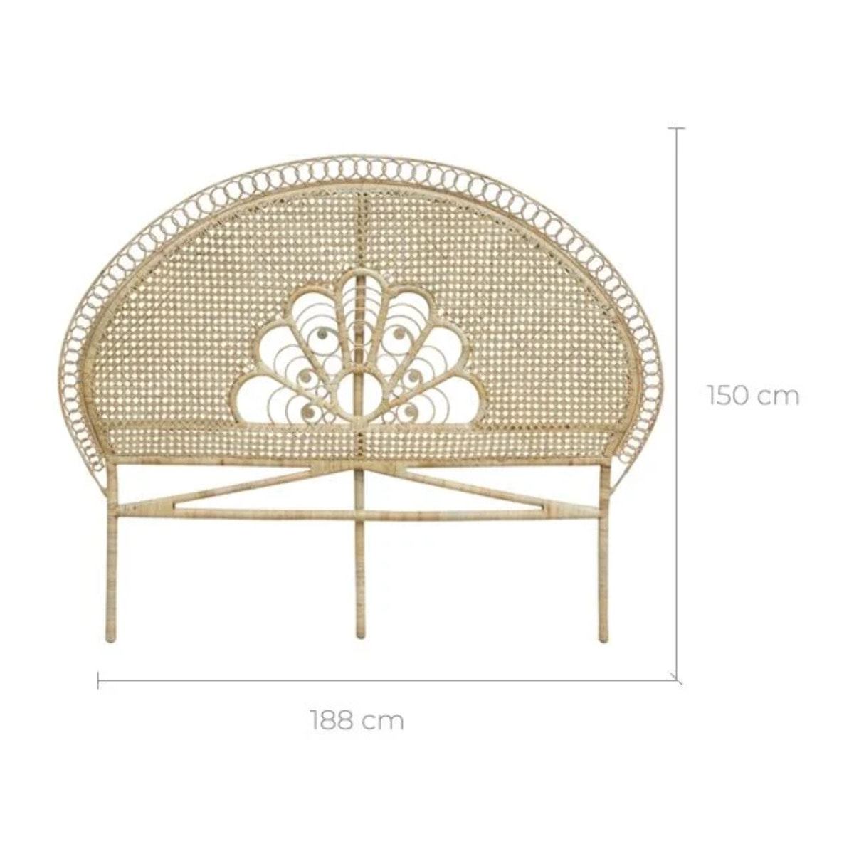 Tête de lit 160 cm en rotin naturel - Gabriella