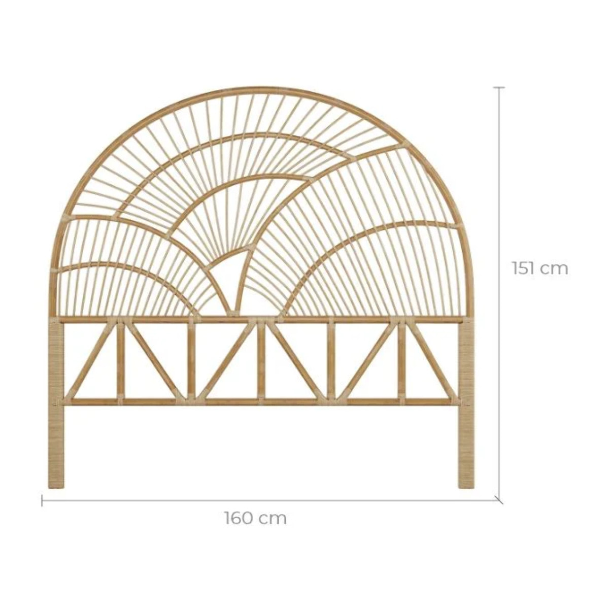 Tête de lit en rotin naturel 160 cm - Séléné