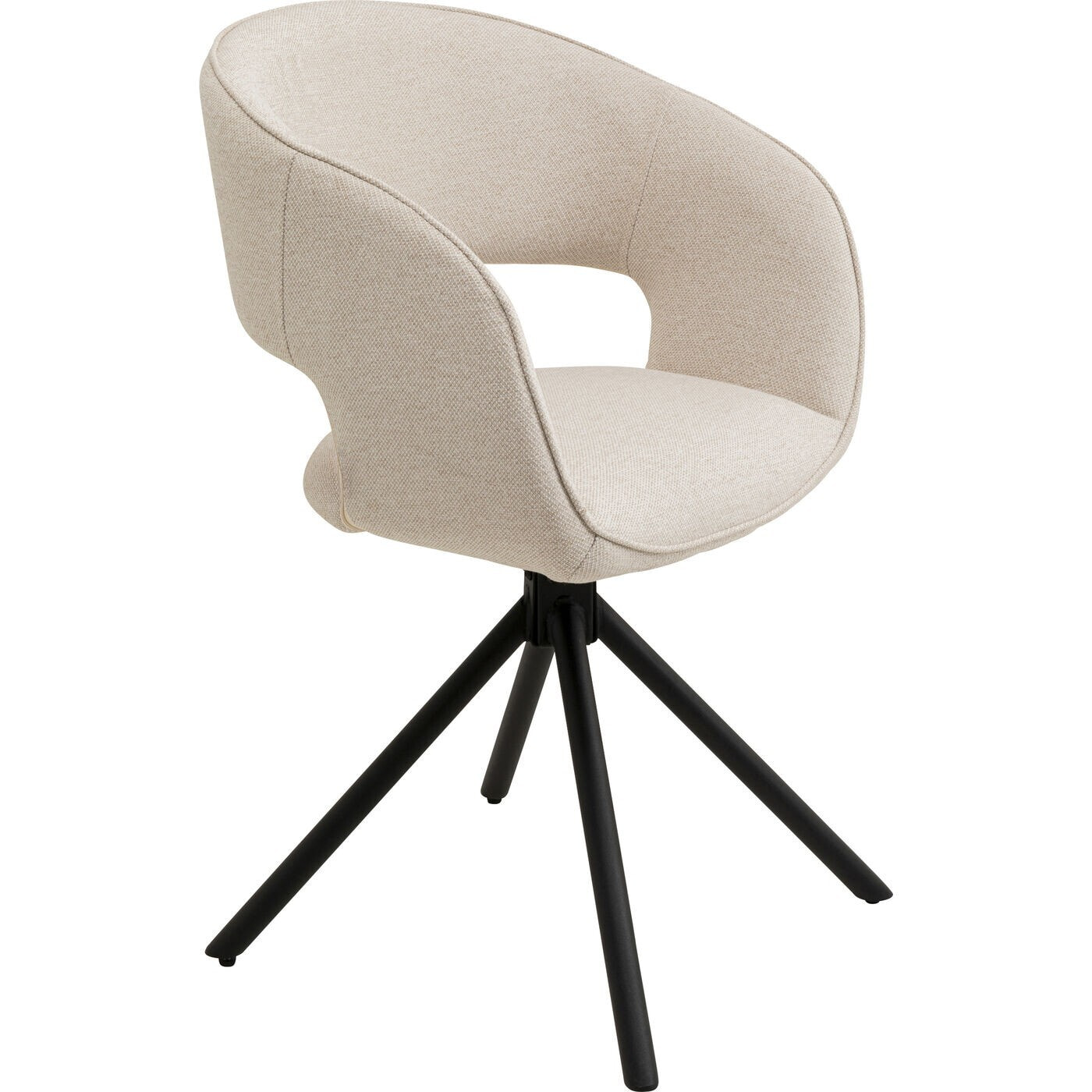 Chaise avec accoudoirs pivotante Gina noire Kare Design