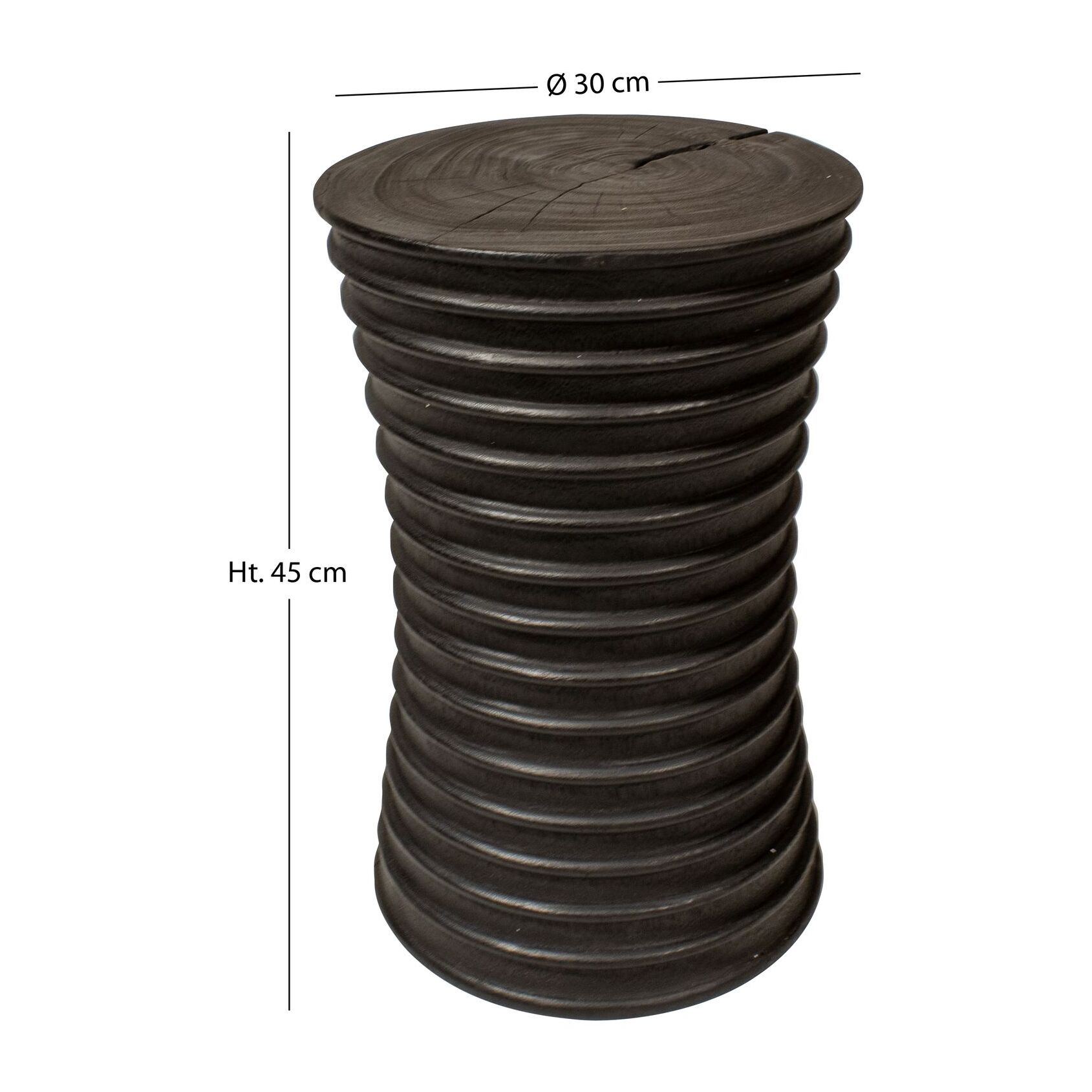 Meuble d'appoint en bois d'acacia brûlé MADI