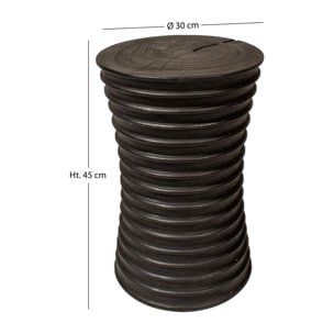 Meuble d'appoint en bois d'acacia brûlé MADI