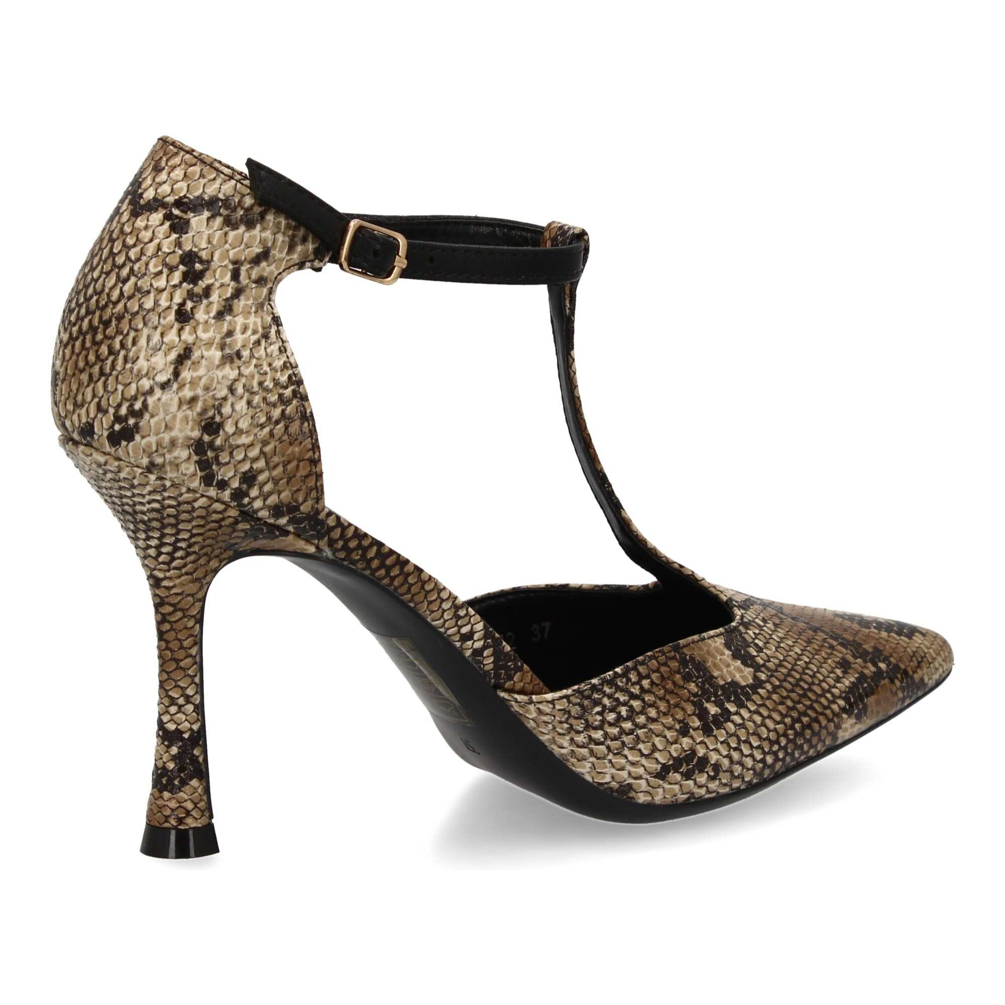 Zapato de salón con tacón alto y punta afilada