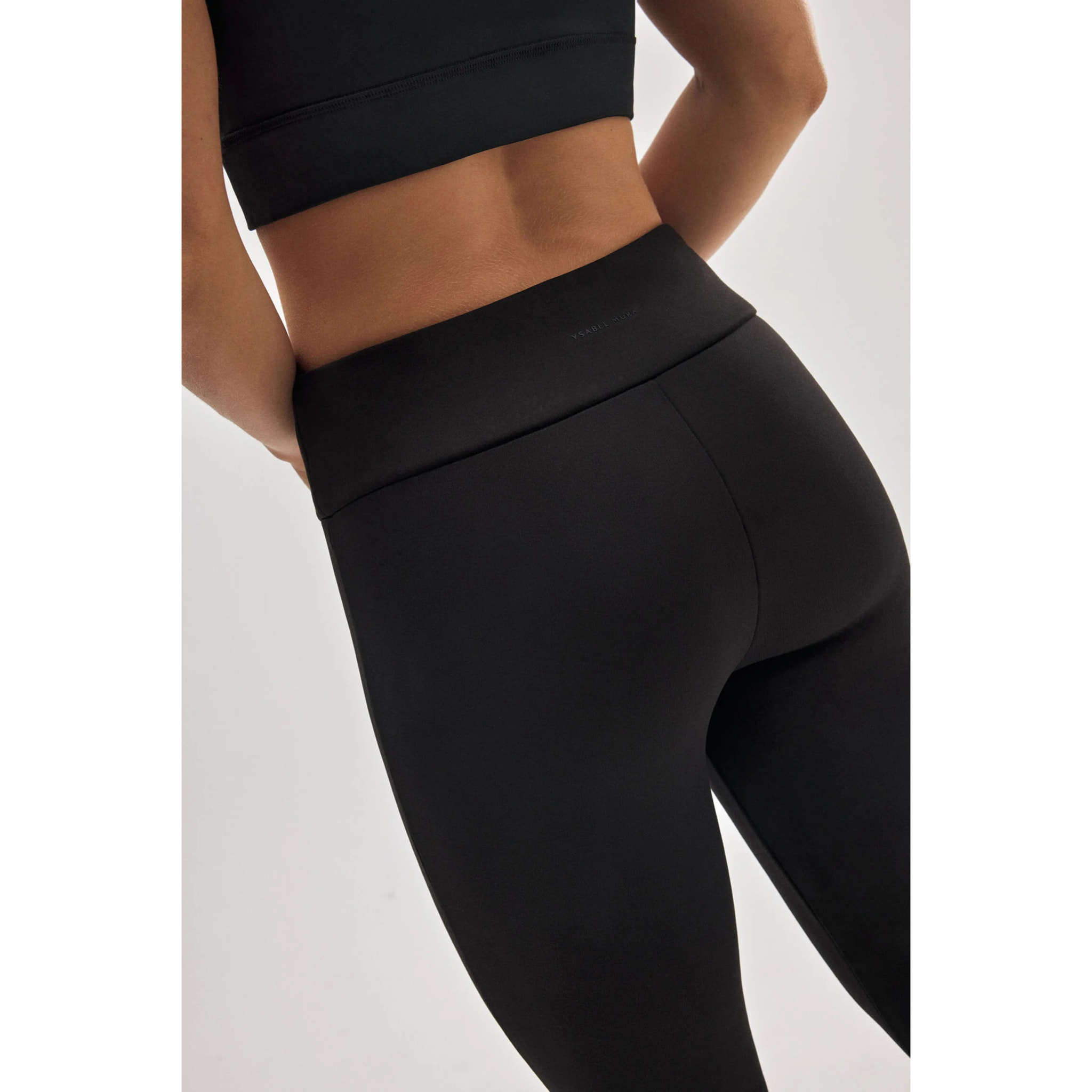 Leggings termici in pile nero stile sportivo