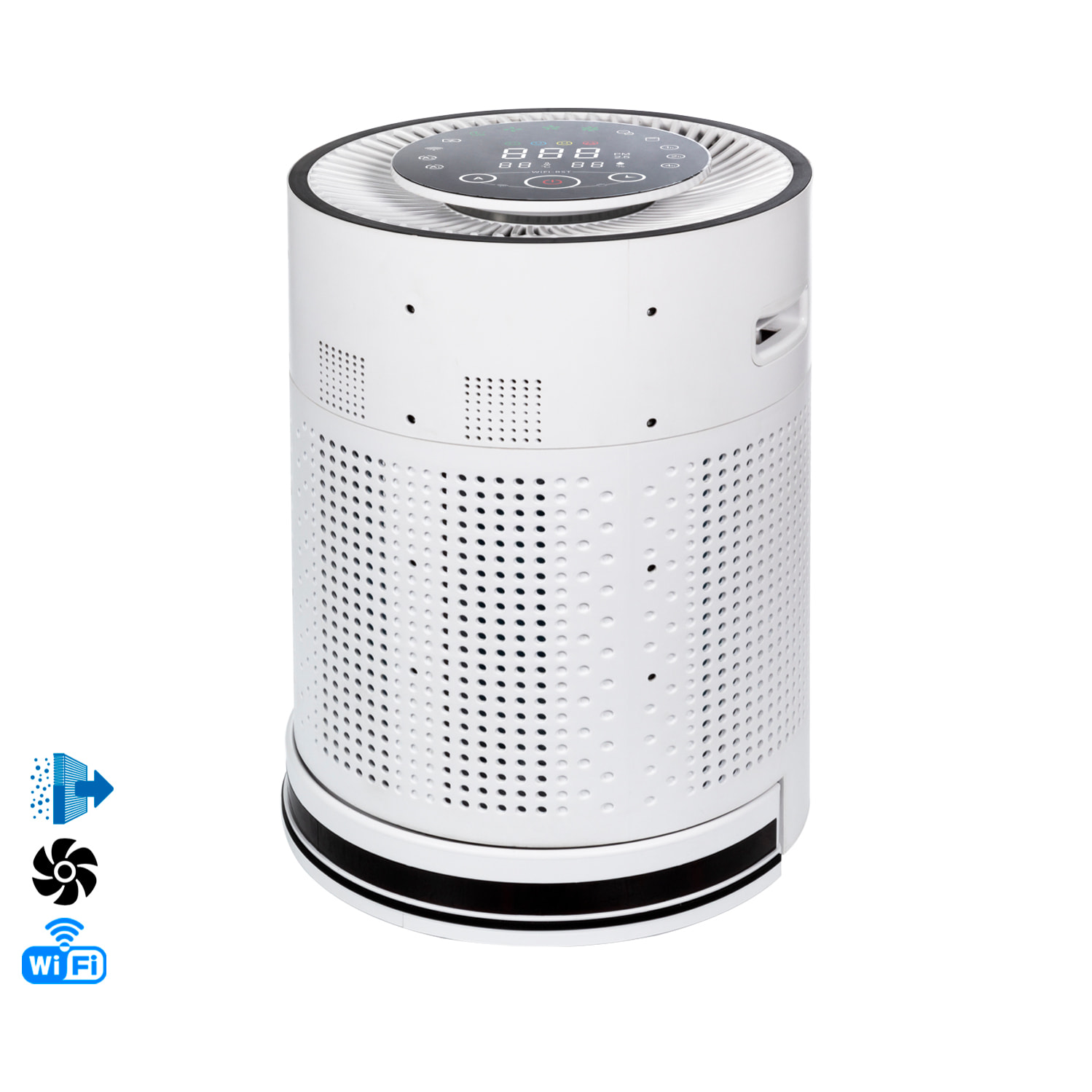 DAM Robot purificatore d'aria con formaldeide, anioni, TVOC ed eliminazione del 99,97% dei batteri. 31x31x47 cm. Colore bianco