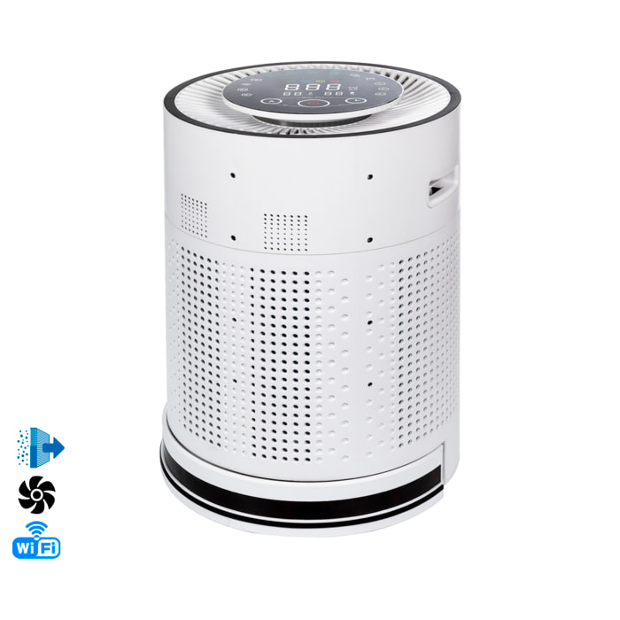 DAM Robot purificatore d'aria con formaldeide, anioni, TVOC ed eliminazione del 99,97% dei batteri. 31x31x47 cm. Colore bianco