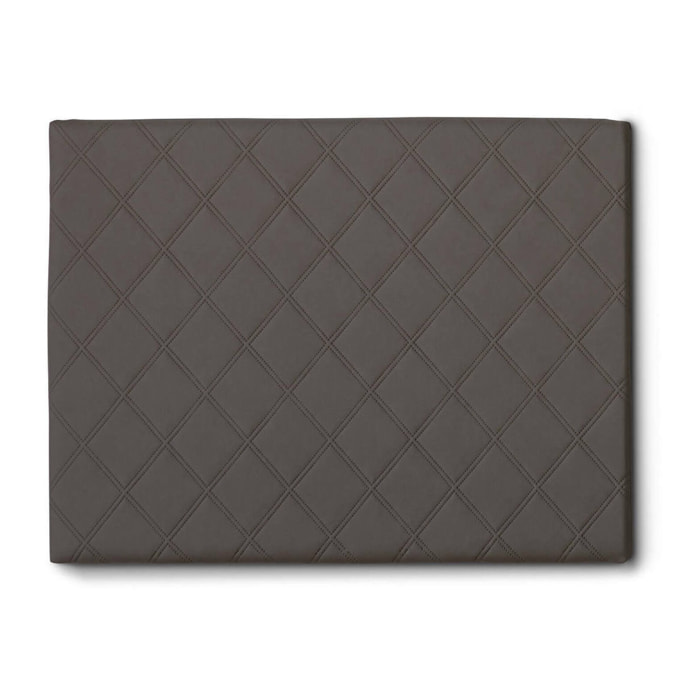 Letto singolo Arak, Testata in ecopelle a muro, 100% Made in Italy, adatta a letto Singolo, Cm 90x60, Tortora