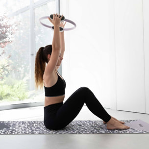 Pack accesorios yoga lila FITFIU con esterilla, bloque, aro, correa