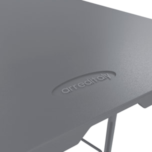 Tavolo Tavolino Pieghevole In Dura Resina Set Birreria Facile Trasporto Con Maniglie Giardino Campeggio Terrazzo Fiere Sagre 180x74x74 cm Grigio