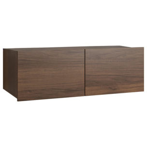 Alix - meuble tv modulable 100 cm - 2 portes - Effet noyer