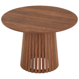 Table à manger ronde 110cm en bois foncé LIV
