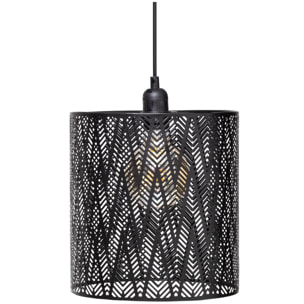 Suspension "Cota" noire - métal ajouré D25 cm