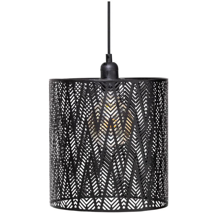 Suspension "Cota" noire - métal ajouré D25 cm