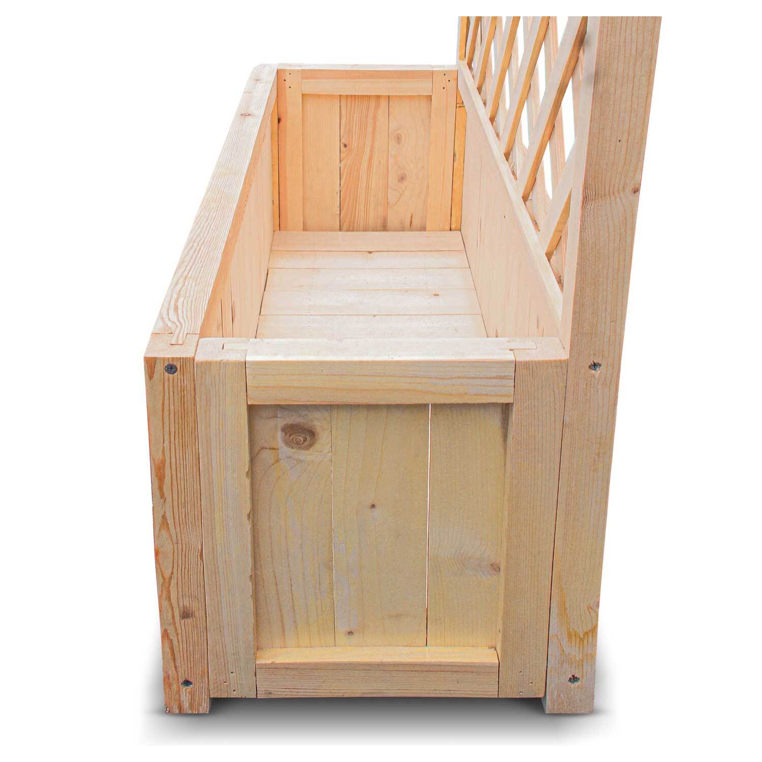 Dorothy - Fioriera in legno di cedro impregnato con spalliera H180 cm - natural oak