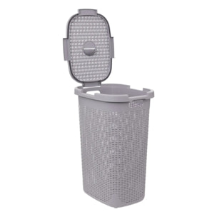 Corbeille Rattan 60L gris perle