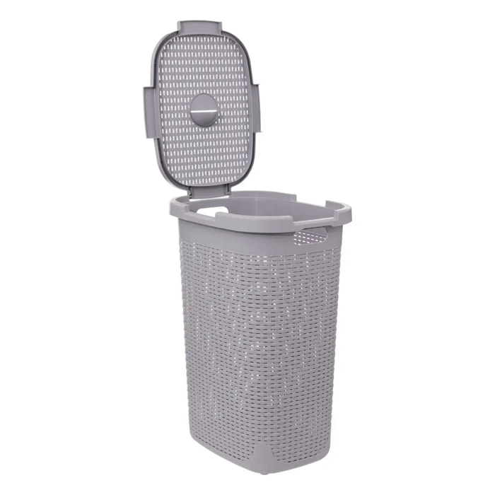 Corbeille Rattan 60L gris perle