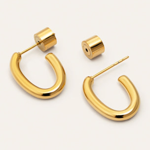 Pendientes Aro Bonnet Acero Baño Oro