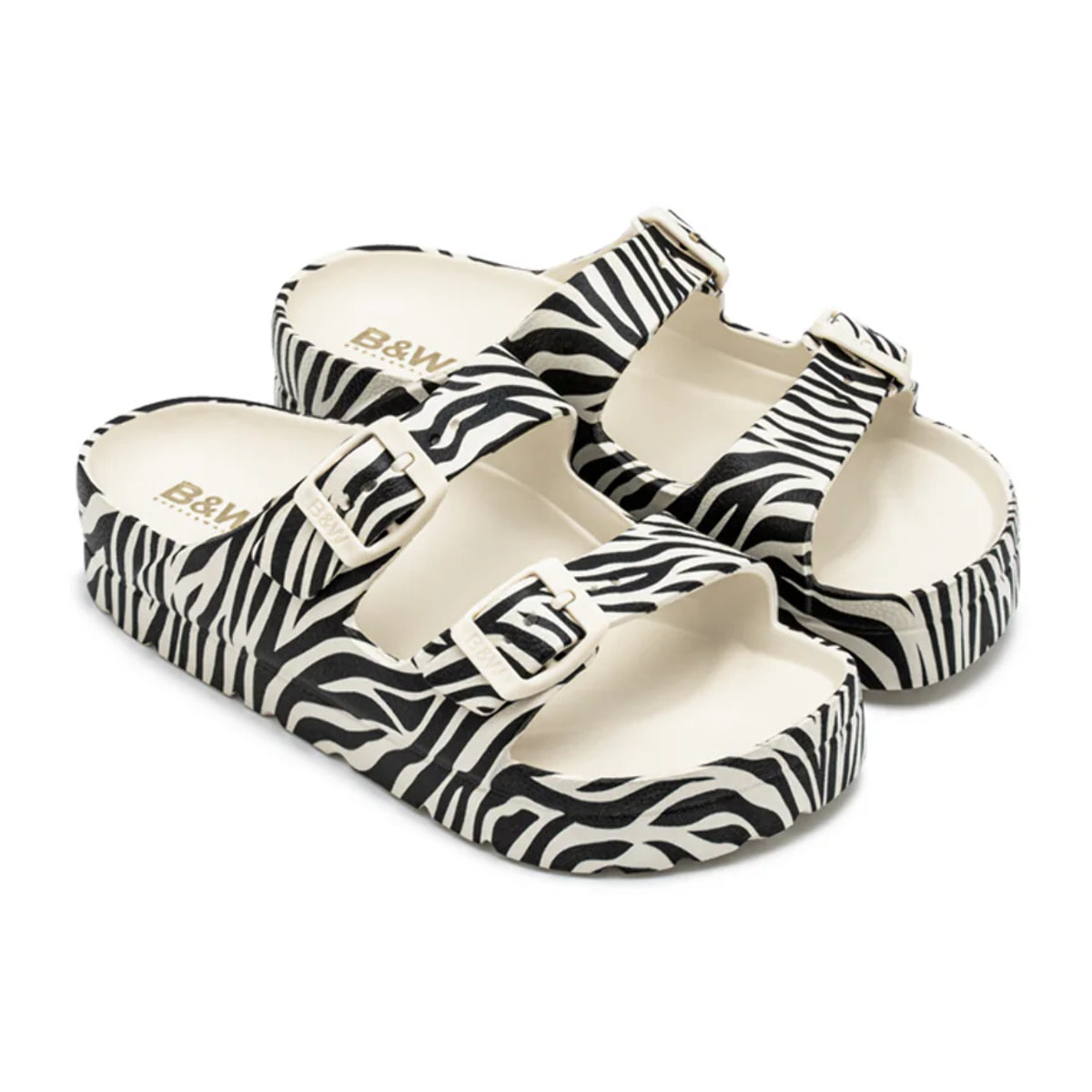 Sandalias de Niños Hebilla Estampado Cebra