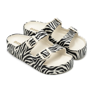 Sandalias de Niños Hebilla Estampado Cebra