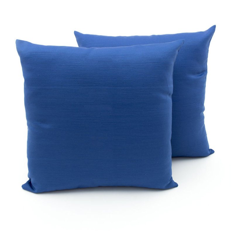 Coppia Cuscini Arredo In Tessuto Ottoman Tinta Unita Bluette 60