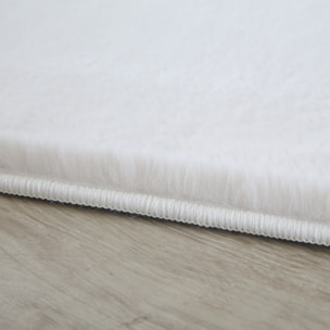 BARROW - Tapis rond en fausse fourrure doux uni Creme