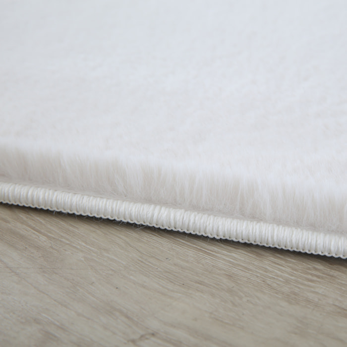 BARROW - Tapis rond en fausse fourrure doux uni Creme