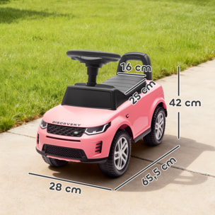 Coche Correpasillos con Licencia de Land Rover, Correpasillos para Niños de 18-36 Meses con Almacenaje, Volante, Bocina, Sonidos de Motor, 65,5x28x42 cm, Rosa