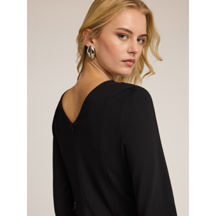 Motivi - Vestido flare en punto milano - Negro
