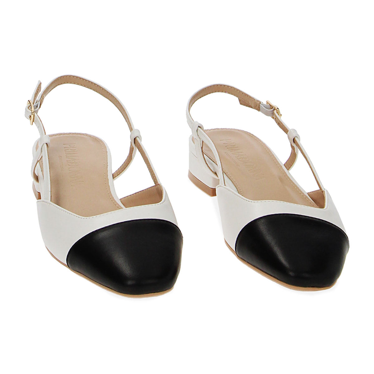 Ballerine Slingback bianco-nere