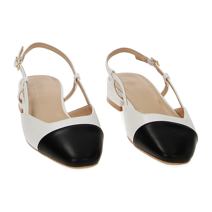 Ballerine Slingback bianco-nere
