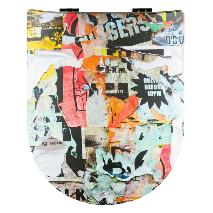 Abattant wood slim déclipsable imprimé de graffs - Cuivre