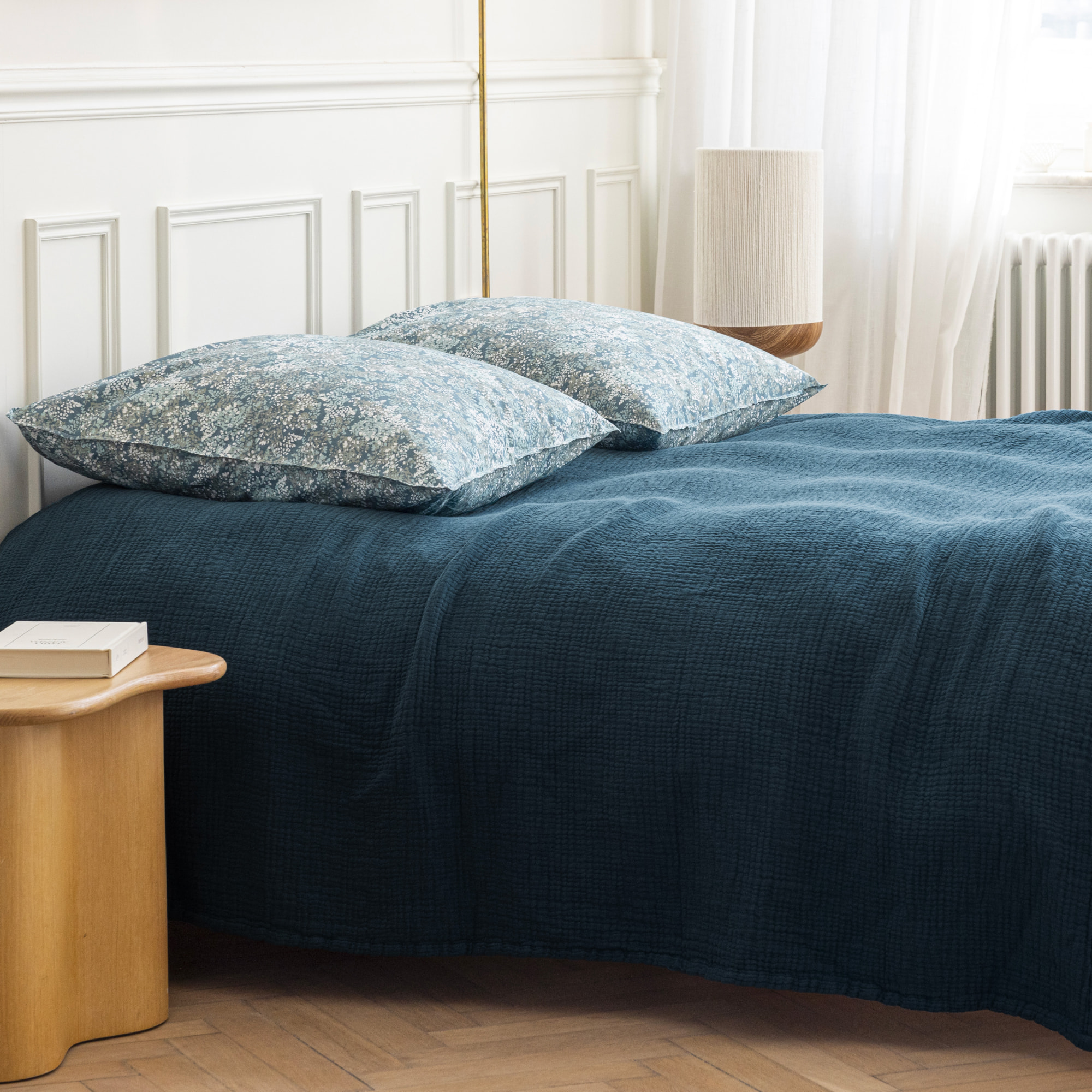 Couvre-lit en gaze de coton, NATURELLEMENT GAUFRÉ