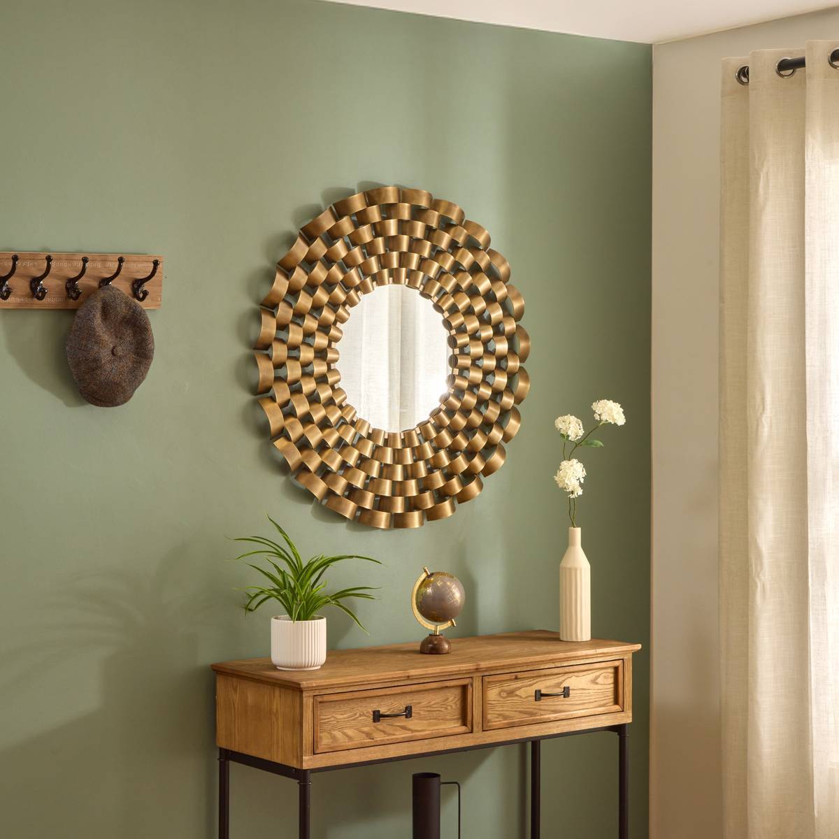Miroir rond Youri D.90cm doré