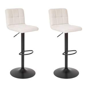 Lot de 2 tabourets de bar "Delek" beige 104x52x45cm