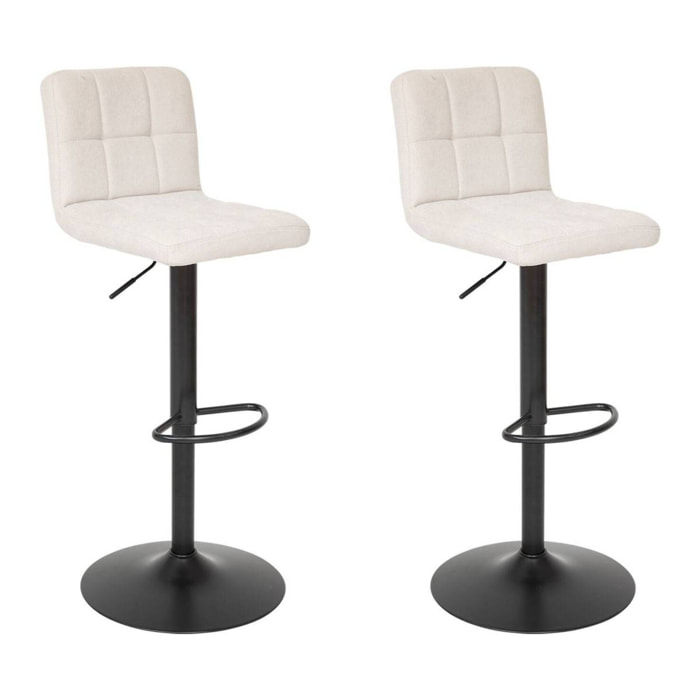 Lot de 2 tabourets de bar "Delek" beige 104x52x45cm