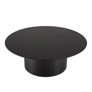 DALY - Table basse ronde noire 90x90cm piètement métal