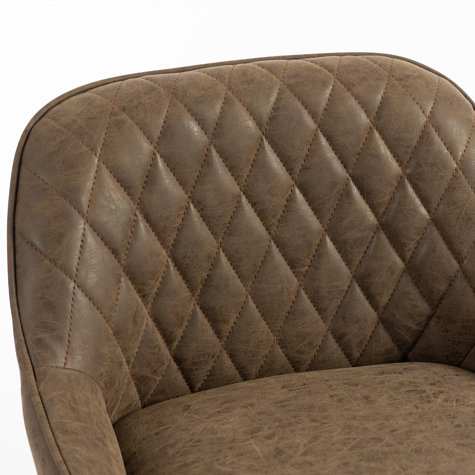 Lot de 2 tabourets de bar pivotants réglables design Chesterfield vintage