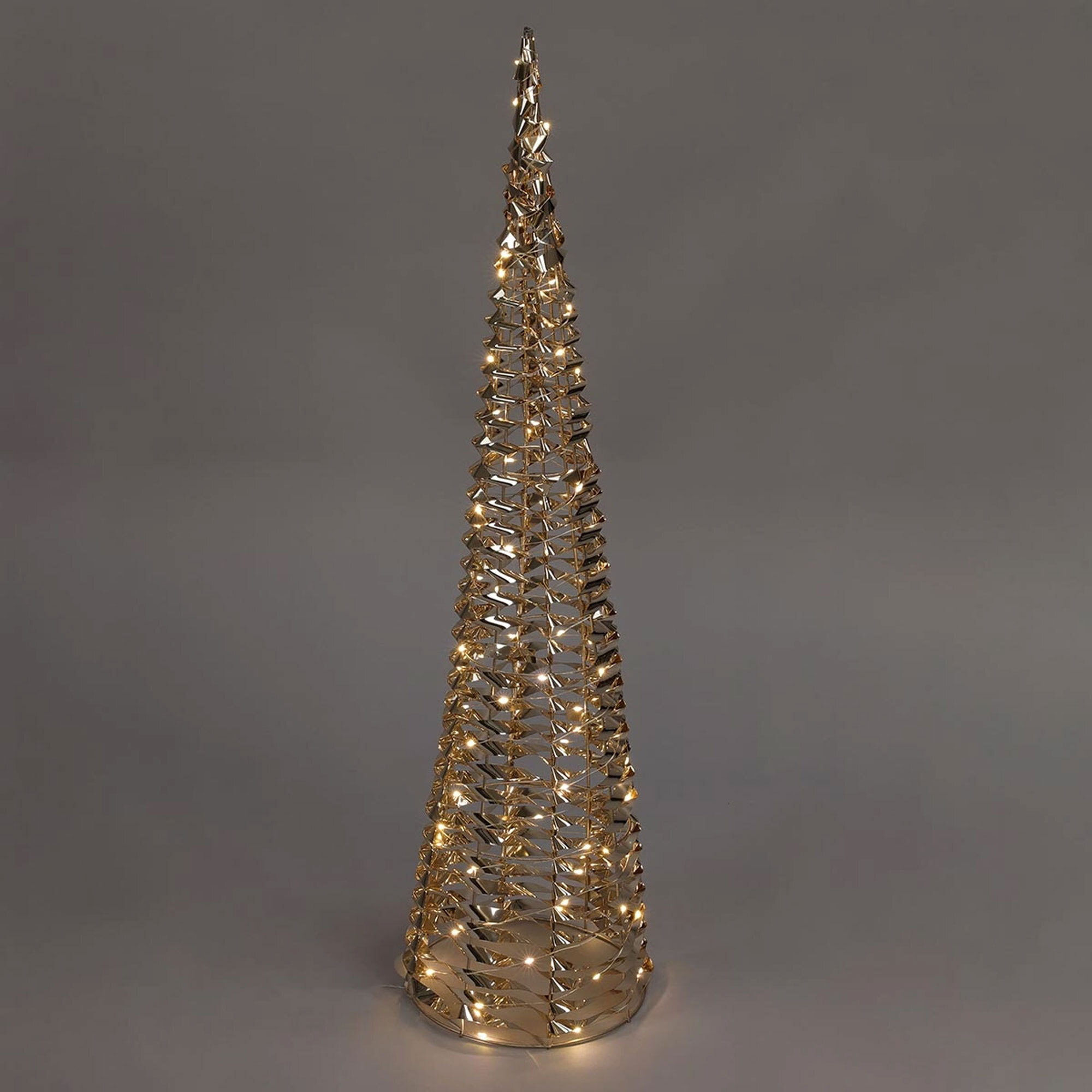 árbol navideño decorativo luminoso con diseño retorcido y 60 micro led h.60cm